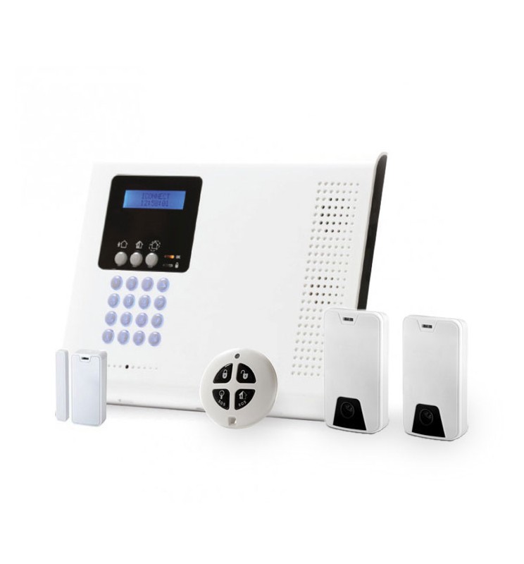 Kit Centrale iConnect 4G/IP avec 2 détecteurs IRP, 1 contact magnétique d’ouverture et une télécommande Kit Centrale iConnect 4G/IP avec 2 détecteurs IRP, 1 contact magnétique d’ouverture et une télécommande
